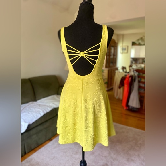 Highlighter Yellow Neon Sleeveless Skater Dress - Picture 1 of 9